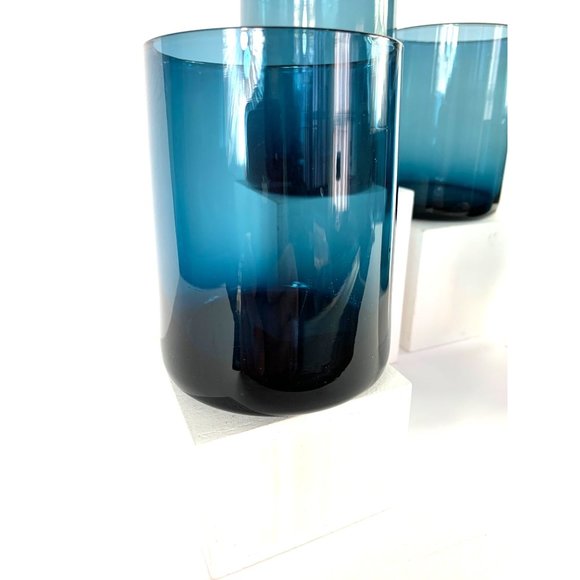 Tapered Blue Vintage Scotch Glasses - Picture 2 of 6
